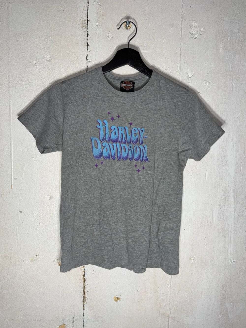 Harley-Davidson Girls Starry Retro Short Sleeve Tee Heather Gray Youth Large